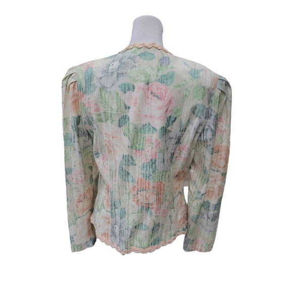 Vintage Nah Nah Collections Women's Floral Print Blazer Jacket Size 11/12 - Picture 6 of 10